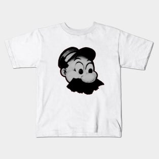 mustachioed man in a cap Kids T-Shirt